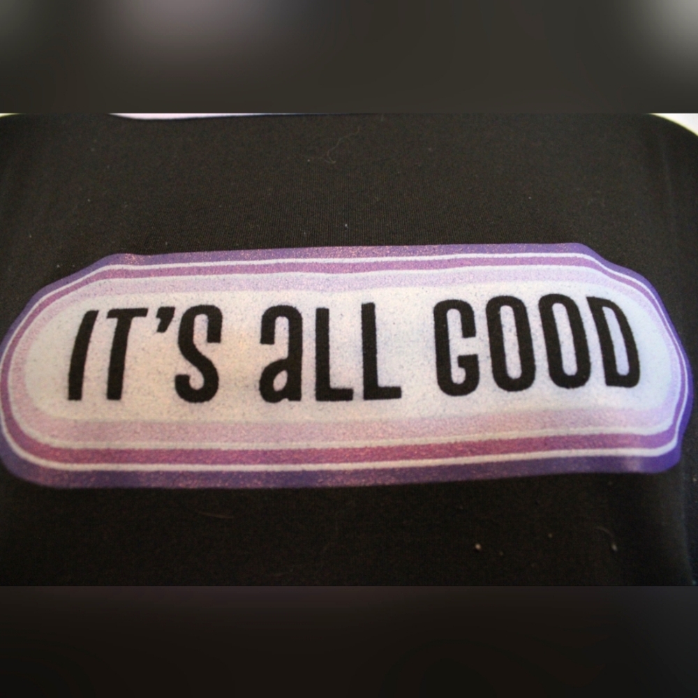 'It's All Good' Black/Purple Tee (L) - Picture 2 of 5